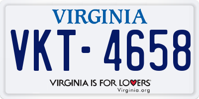 VA license plate VKT4658