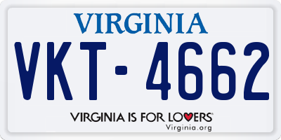 VA license plate VKT4662