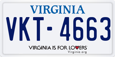 VA license plate VKT4663