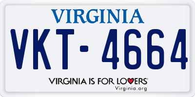 VA license plate VKT4664