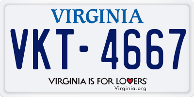 VA license plate VKT4667