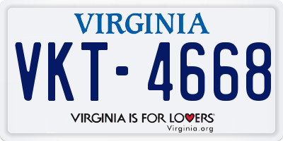 VA license plate VKT4668