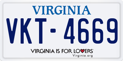 VA license plate VKT4669