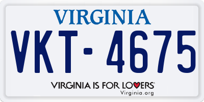 VA license plate VKT4675