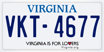 VA license plate VKT4677
