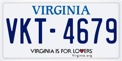 VA license plate VKT4679