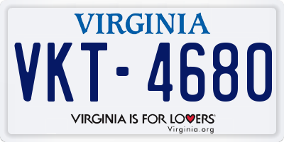 VA license plate VKT4680