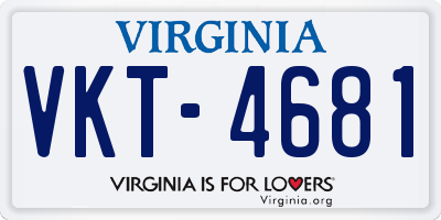 VA license plate VKT4681