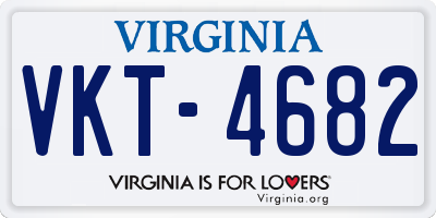 VA license plate VKT4682