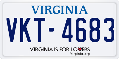 VA license plate VKT4683