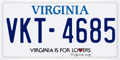 VA license plate VKT4685