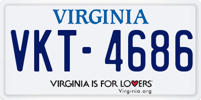 VA license plate VKT4686