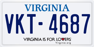 VA license plate VKT4687