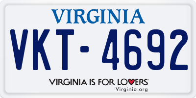 VA license plate VKT4692
