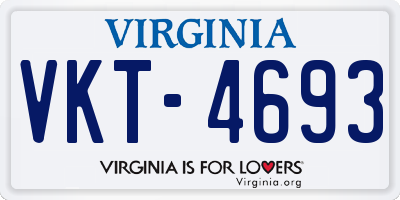 VA license plate VKT4693