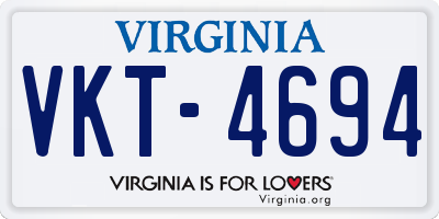 VA license plate VKT4694