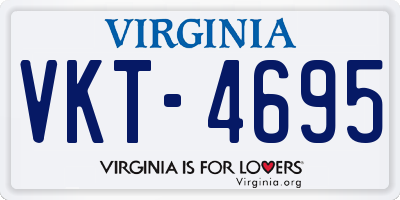 VA license plate VKT4695