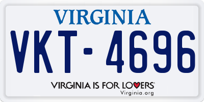 VA license plate VKT4696