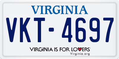 VA license plate VKT4697