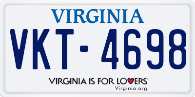 VA license plate VKT4698
