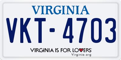 VA license plate VKT4703