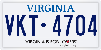 VA license plate VKT4704