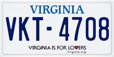 VA license plate VKT4708