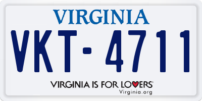 VA license plate VKT4711