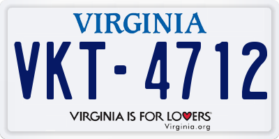 VA license plate VKT4712