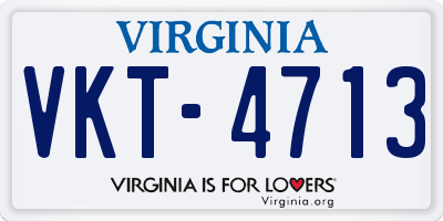VA license plate VKT4713