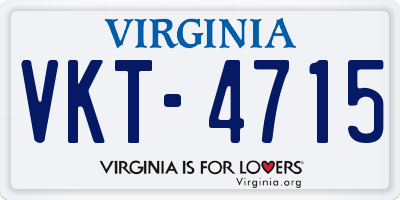 VA license plate VKT4715