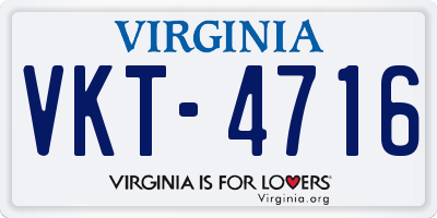 VA license plate VKT4716