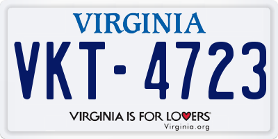 VA license plate VKT4723