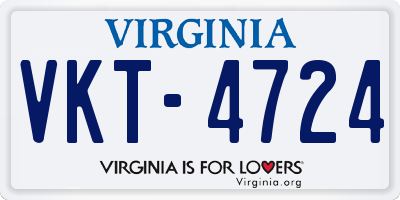 VA license plate VKT4724