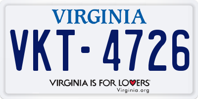 VA license plate VKT4726
