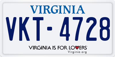 VA license plate VKT4728
