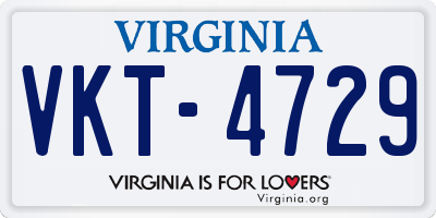 VA license plate VKT4729