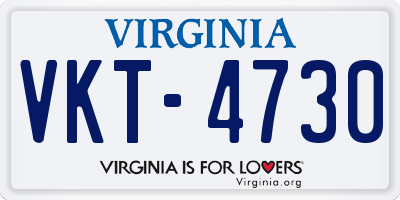 VA license plate VKT4730