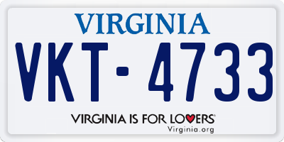 VA license plate VKT4733