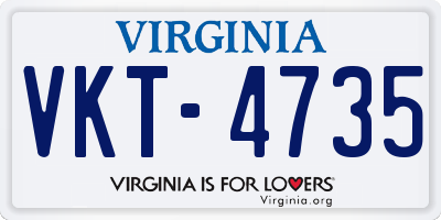 VA license plate VKT4735