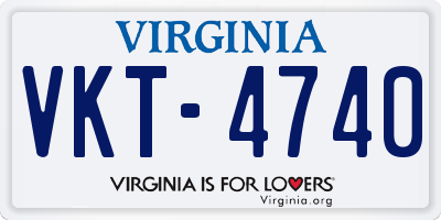 VA license plate VKT4740