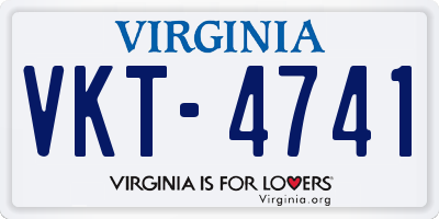 VA license plate VKT4741