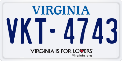 VA license plate VKT4743