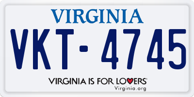 VA license plate VKT4745