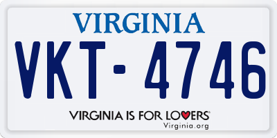 VA license plate VKT4746