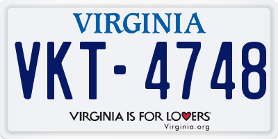 VA license plate VKT4748