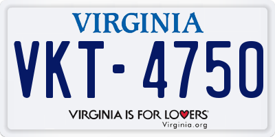 VA license plate VKT4750