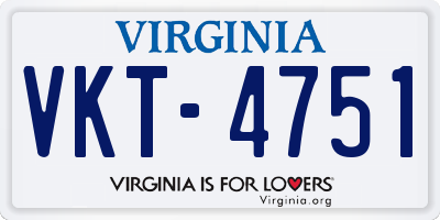 VA license plate VKT4751