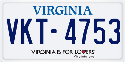 VA license plate VKT4753