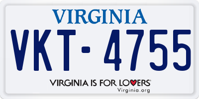 VA license plate VKT4755